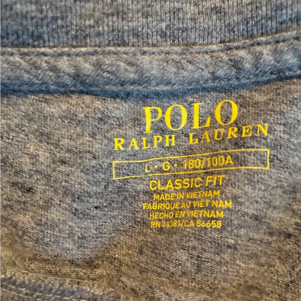 Polo by Ralph Lauren Size Large Gray Long Sleeve Cotton Polo Shirt Classic fit